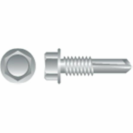 STRONG-POINT 10-16 x 0.63 in. Unslotted Indented Hex Washer Head Screws Zinc Plated, 8PK H1010